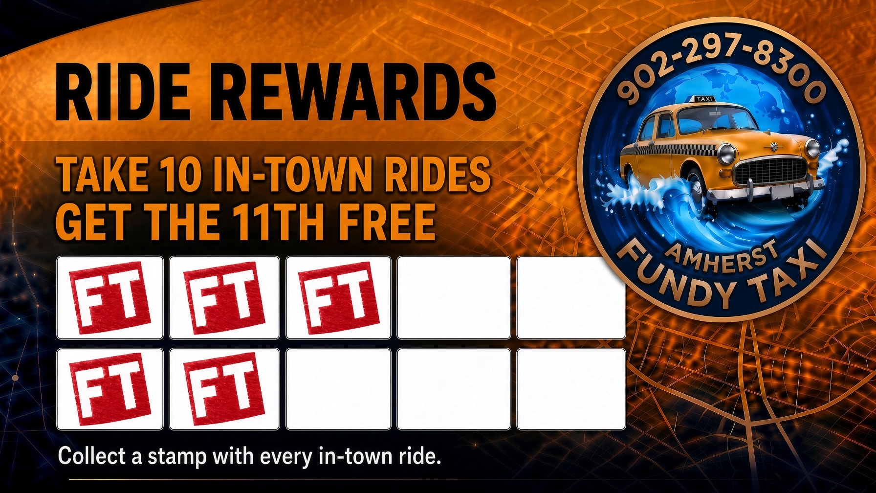 Ride Rewards — Take 10 in-town rides, get the 11th free